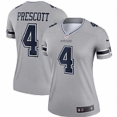 Women Nike Cowboys 4 Dak Prescott Gray Inverted Legend Limited Jersey,baseball caps,new era cap wholesale,wholesale hats